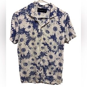 Abercrombie & Fitch Men’s Casual Blue White Floral Button Down Shirt Sz XS